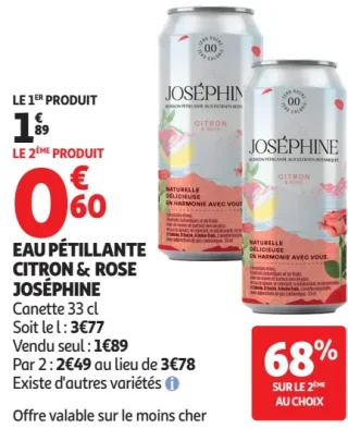 Eau Pétillante Citron & Rose Joséphine