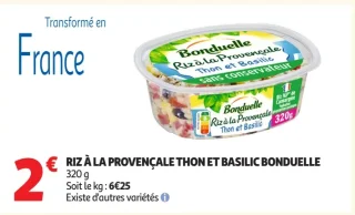 RIZ À LA PROVENÇALE THON ET BASILIC BONDUELLE