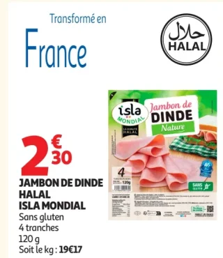 Jambon de dinde Halal Isla Mondial