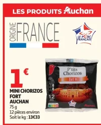 Mini chorizos fort Auchan