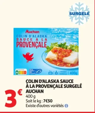 Colin d'Alaska Sauce à la Provençale Surgelé Auchan