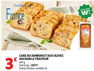 Cake au jambon et aux olives Auchan Le Traiteur