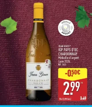 Vin blanc IGP Pays d'Oc Chardonnay Jean Giner