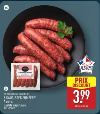 St-Clément Le Boucher 6 Saucisses Fumées