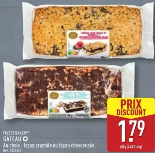 Finest Bakery Gâteau au choix : façon crumble ou façon cheesecake