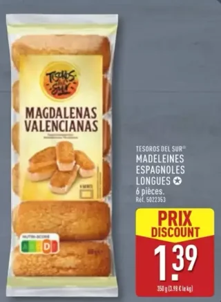 TESOROS DEL SUR® MADELEINES ESPAGNOLES LONGUES