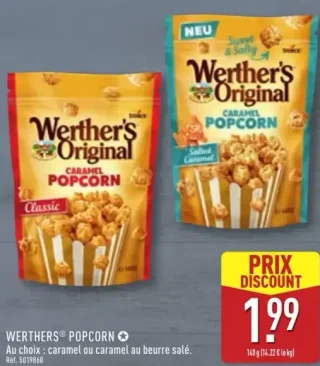 WERTHER'S® POPCORN Caramel ou caramel au beurre salé