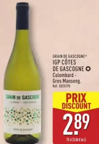 Grain de Gascogne IGP Côtes de Gascogne Colombard - Gros Manseng