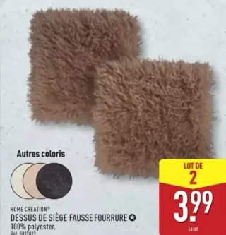 HOME CREATION® DESSUS DE SIÈGE FAUSSE FOURRURE