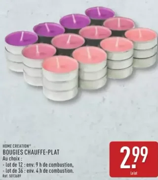 HOME CREATION® BOUGIES CHAUFFE-PLAT