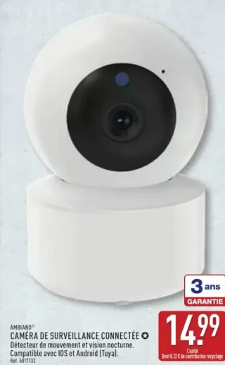 Ambiano Caméra de surveillance connectée