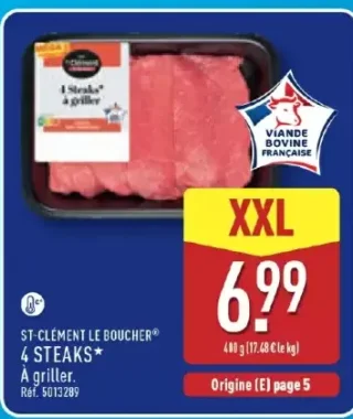 ST-CLÉMENT LE BOUCHER® 4 STEAKS* À griller