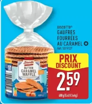 BISCOTTO® GAUFRES FOURRÉES AU CARAMEL
