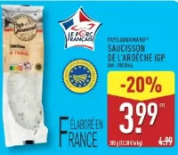 PAYS GOURMAND® SAUCISSON DE L'ARDÈCHE IGP