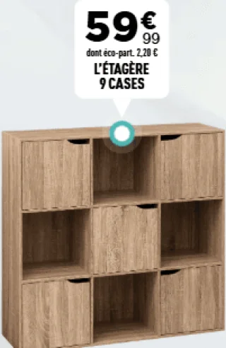 L'Étagère 9 Cases Gamme Mix N Door