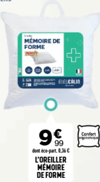 Bleu Câlin L'oreiller Mémoire de Forme