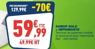 SUMUP SOLO + IMPRIMANTE Terminal de paiement mobile et autonome avec imprimante