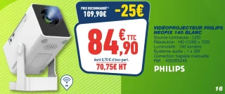VIDÉOPROJECTEUR PHILIPS NEOPIX 140 BLANC