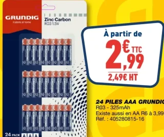 24 piles AAA Grundig