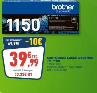 CARTOUCHE LASER BROTHER TN-1150