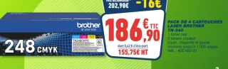 PACK DE 4 CARTOUCHES LASER BROTHER TN-248