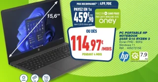 PC PORTABLE HP NOTEBOOK 255R G10 RYZEN 3