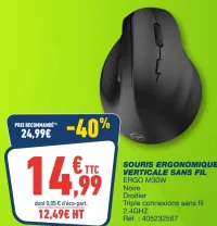 SOURIS ERGONOMIQUE VERTICALE SANS FIL ERGO M30W