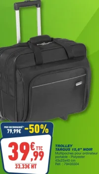 TROLLEY TARGUS 15,6'' NOIR