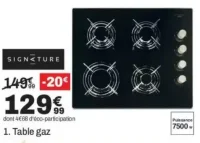 Table de cuisson gaz Signature STGV4N