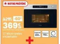 Whirlpool Micro-ondes encastrable 17