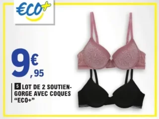 Lot de 2 soutien-gorge avec coques Eco+