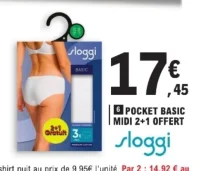 Pocket Basic Midi 2+1 Offert Sloggi