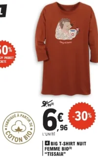 Big T-shirt nuit femme bio Tissaia