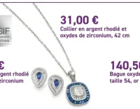 Collier en argent rhodié et oxydes de zirconium, 42 cm Le Manège à Bijoux