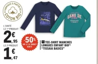 Tee-shirt manches longues enfant bio Tissaia Basics