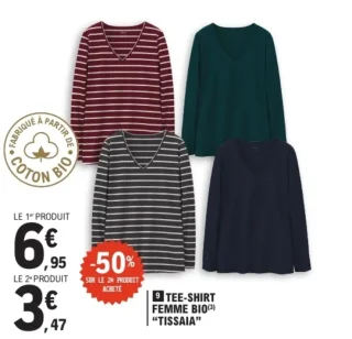 TEE-SHIRT FEMME BIO TISSAIA 2eme produit -50%