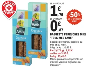 Baguette Perruches Miel "Tous Mes Amis"