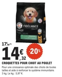 Croquettes pour chiot au poulet Fidéliance