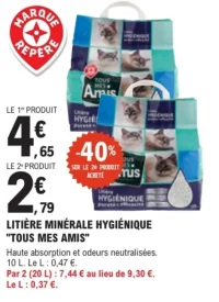Litière minérale hygiénique "Tous Mes Amis"