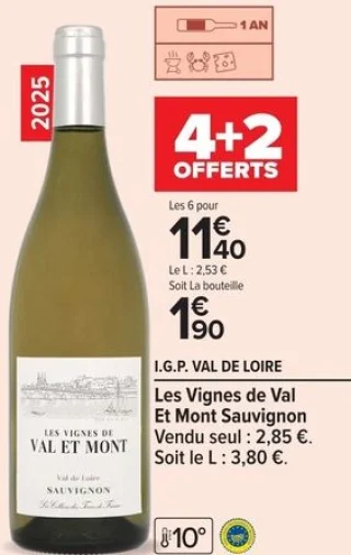 Les Vignes de Val Et Mont Sauvignon I.G.P. Val de Loire