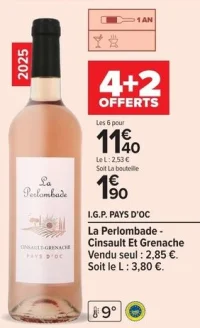La Perlombade - Cinsault Et Grenache I.G.P. Pays d'Oc