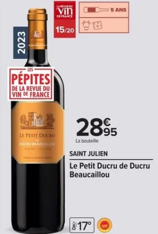 Vin rouge Le Petit Ducru de Ducru Beaucaillou Saint Julien