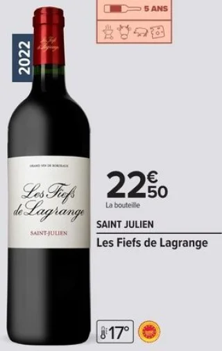 Vin rouge Les Fiefs de Lagrange Saint Julien