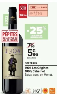 Bordeaux 1904 Les Origines 100% Cabernet