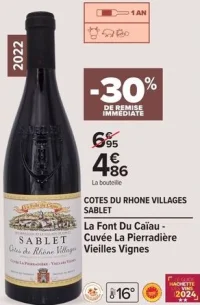 Vin rouge COTES DU RHONE VILLAGES SABLET La Font Du Caïau - Cuvée La Pierradière Vieilles Vignes