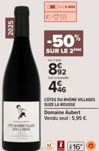 CÔTES DU RHÔNE VILLAGES SUZE LA ROUSSE Domaine Aubert