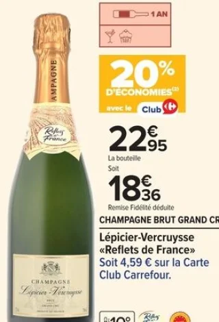Champagne Brut Grand Cru Lépicier-Vercruysse Reflets de France