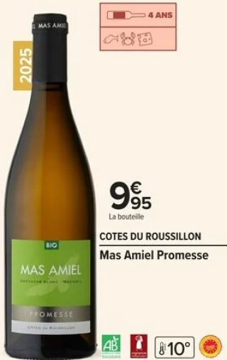Vin blanc Mas Amiel Promesse Côtes du Roussillon