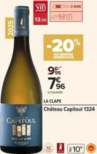 Vin blanc Château Capitoul 1324 La Clape