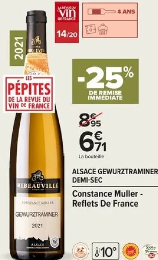 Alsace Gewurztraminer Demi-Sec Constance Muller - Reflets De France